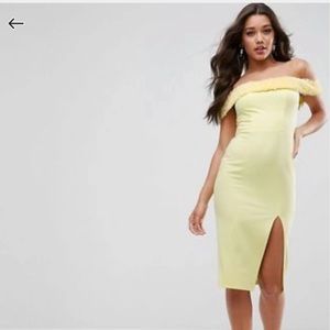 Yellow Bardot Dress